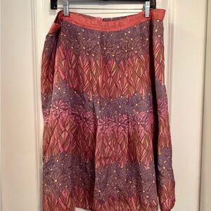 Floral A-Line Skirt in Pink and Purple